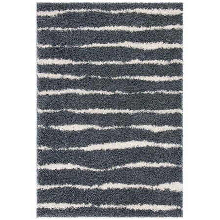 Safavieh 9 x 12 ft. Venus Shag 603G Power Loomed Rectangle Area Rug; Dark Grey & Ivory VNS603G-9